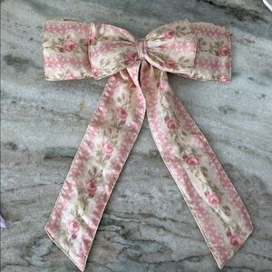 LoveShackFancy Pink Floral Bow Hair Clip